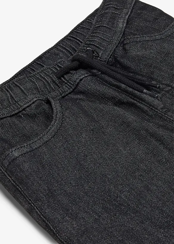 Thermo Regular Fit Schlupfjeans mit Jerseyfutter in schwarz - bonprix