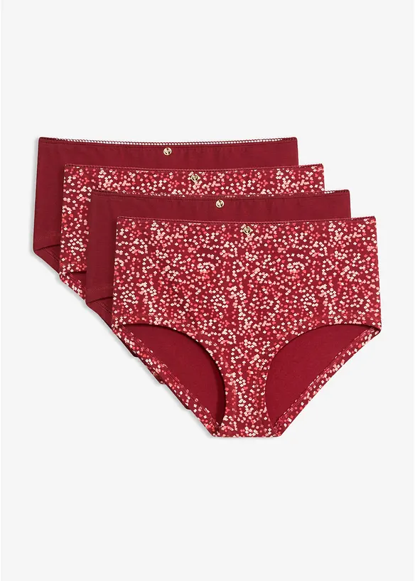 Maxipanty (4er Pack) in rot von vorne - bonprix