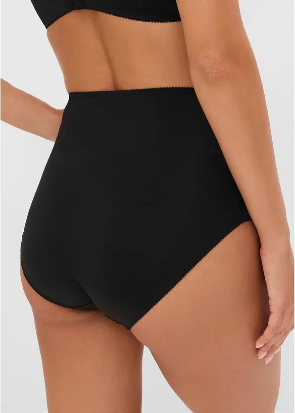 Microfaser Highwaist Slip (3er Pack) in schwarz von hinten - bonprix