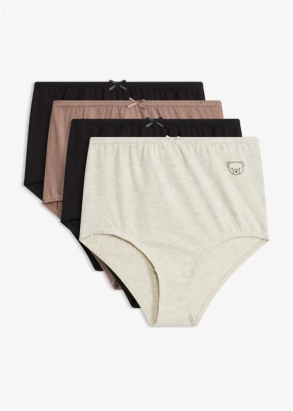 Highwaist Slip mit Bio-Baumwolle (4er Pack) in weiß von vorne - bonprix