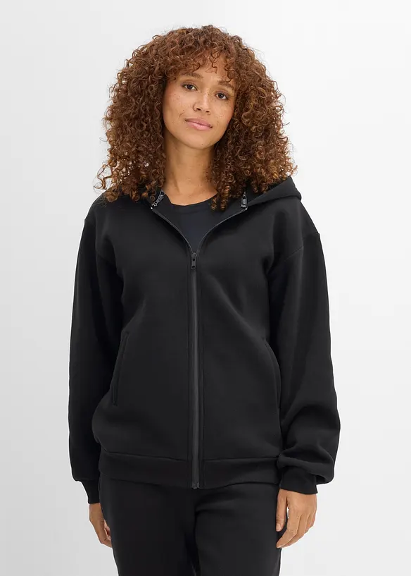 Thermo-Sportjacke, schnelltrocknend in schwarz von vorne (im Anschnitt) - bonprix