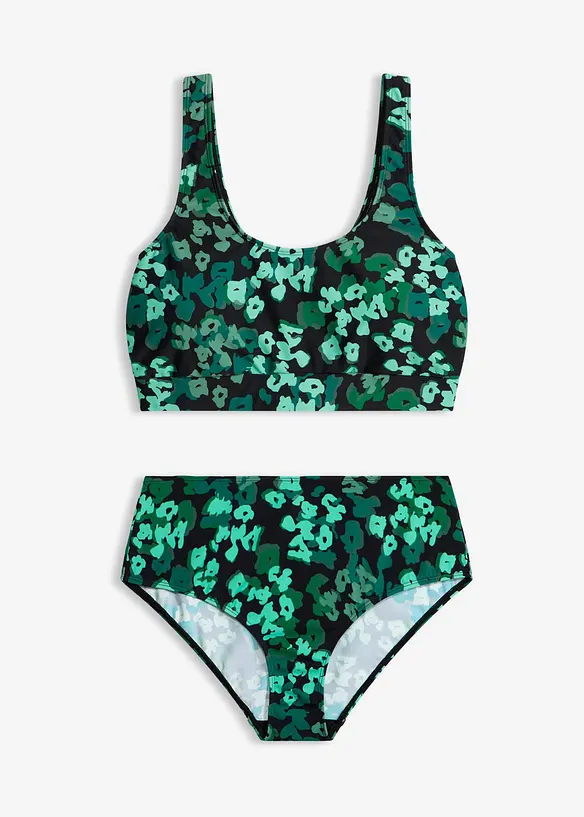 Bustier-Bikini (2-tlg.Set) in schwarz von vorne - bonprix