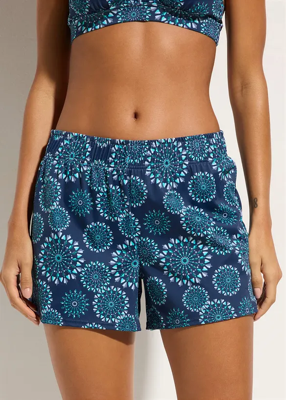 Badeshorts mit integrierter Bikinihose in blau von vorne - bonprix Badeshorts mit integrierter Bikinihose in blau von vorne - bonprix