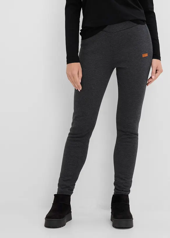 Thermo-Leggings mit Teddyfutter in grau von vorne - bonprix Thermo-Leggings mit Teddyfutter in grau von vorne - bonprix