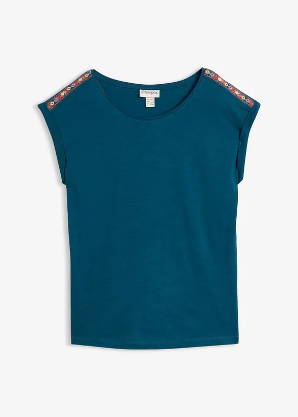 T-Shirt aus reiner Bio-Baumwolle in petrol von vorne - bonprix T-Shirt aus reiner Bio-Baumwolle in petrol von vorne - bonprix
