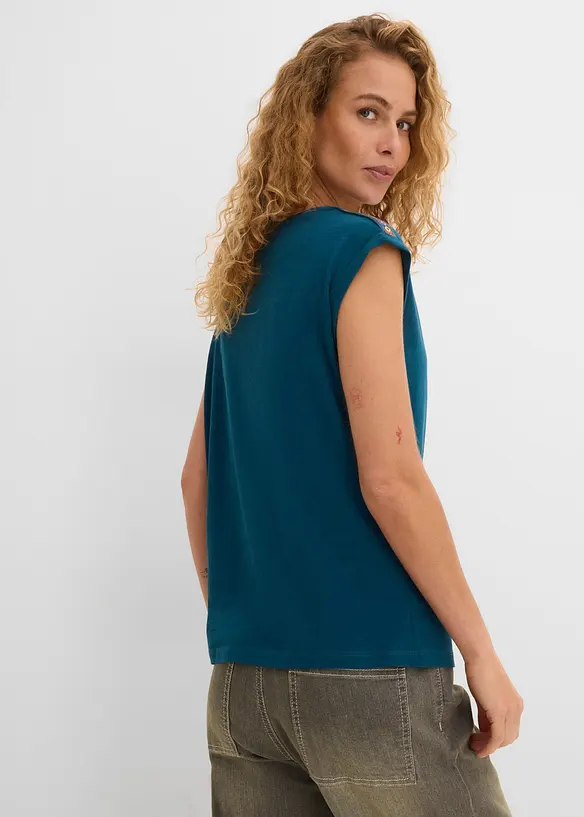 T-Shirt aus reiner Bio-Baumwolle in petrol von hinten (im Anschnitt) - bonprix T-Shirt aus reiner Bio-Baumwolle in petrol von hinten (im Anschnitt) - bonprix
