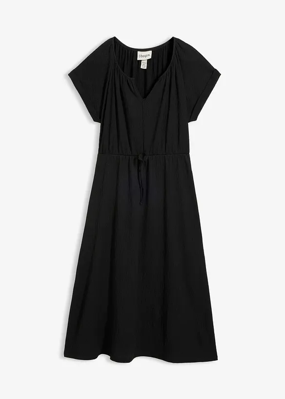 Jersey Kleid aus fließendem Viskose-Mix in schwarz von vorne - bonprix Jersey Kleid aus fließendem Viskose-Mix in schwarz von vorne - bonprix