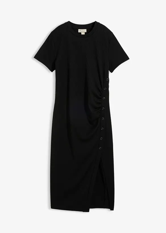 Shirtkleid aus Strukturware in schwarz von vorne - bonprix Shirtkleid aus Strukturware in schwarz von vorne - bonprix