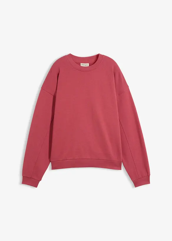 Oversize-Sweatshirt aus reiner Bio-Baumwolle in rot von vorne - bonprix Oversize-Sweatshirt aus reiner Bio-Baumwolle in rot von vorne - bonprix