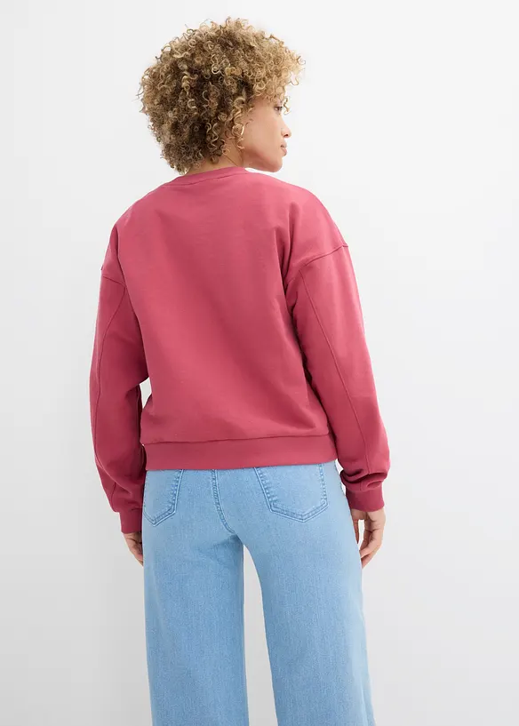 Oversize-Sweatshirt aus reiner Bio-Baumwolle in rot von hinten (im Anschnitt) - bonprix Oversize-Sweatshirt aus reiner Bio-Baumwolle in rot von hinten (im Anschnitt) - bonprix