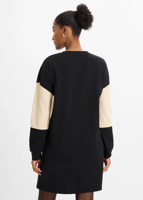Sweatkleid aus reiner Baumwolle in grau von hinten (Totalaufnahme) - bonprix