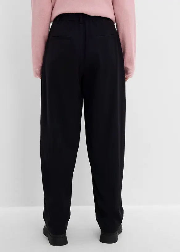 Barrel-Hose aus softem Viskose-Mix in schwarz von hinten - bonprix