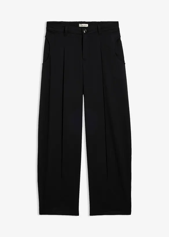 Barrel-Hose aus softem Viskose-Mix in schwarz von vorne - bonprix