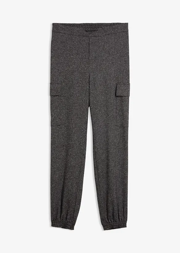 Cargohose mit Bequembund in schwarz von vorne - bonprix