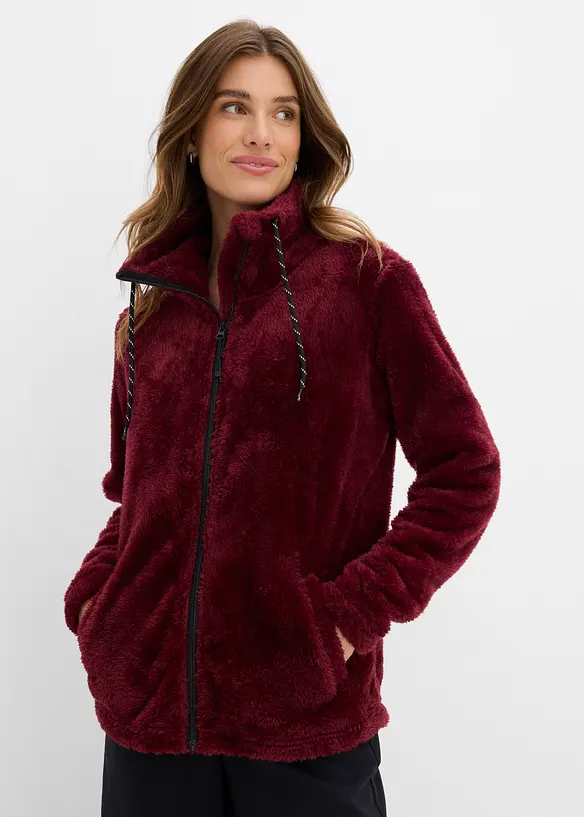 Teddy-Fleece-Jacke in rot von vorne (im Anschnitt) - bonprix Teddy-Fleece-Jacke in rot von vorne (im Anschnitt) - bonprix