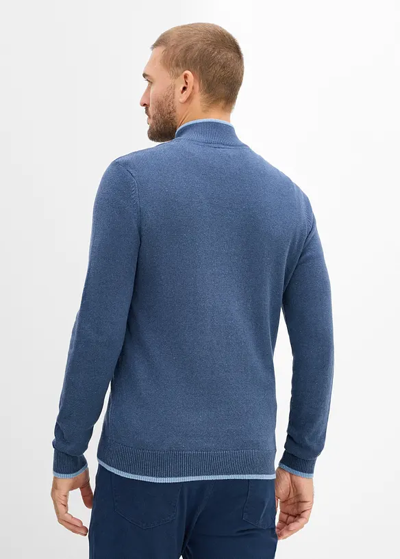 Pullover in Regular Fit in blau von hinten (im Anschnitt) - bonprix