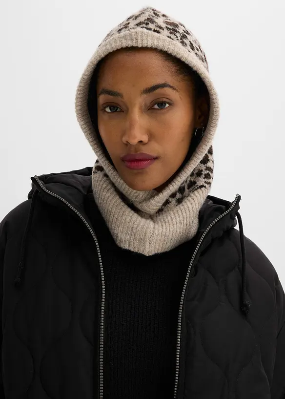 Balaklava im Leolook in schwarz von vorne (im Anschnitt) - bonprix