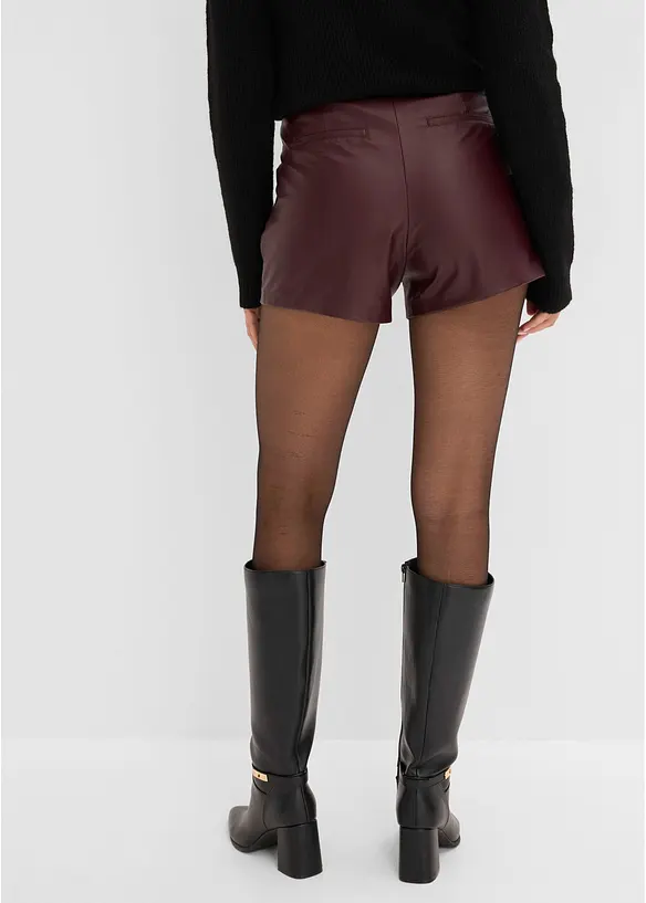 Kurze Lederimitat-Shorts in rot von hinten - bonprix Kurze Lederimitat-Shorts in rot von hinten - bonprix
