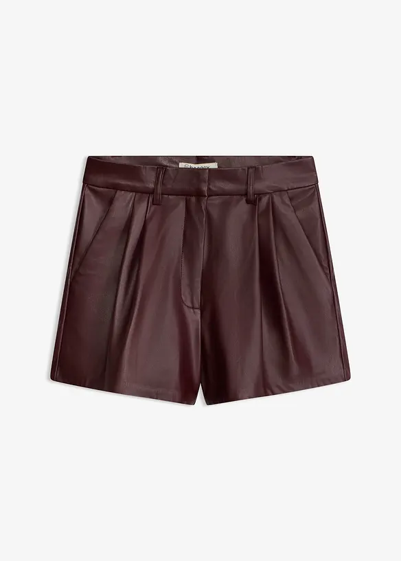 Kurze Lederimitat-Shorts in rot von vorne - bonprix Kurze Lederimitat-Shorts in rot von vorne - bonprix