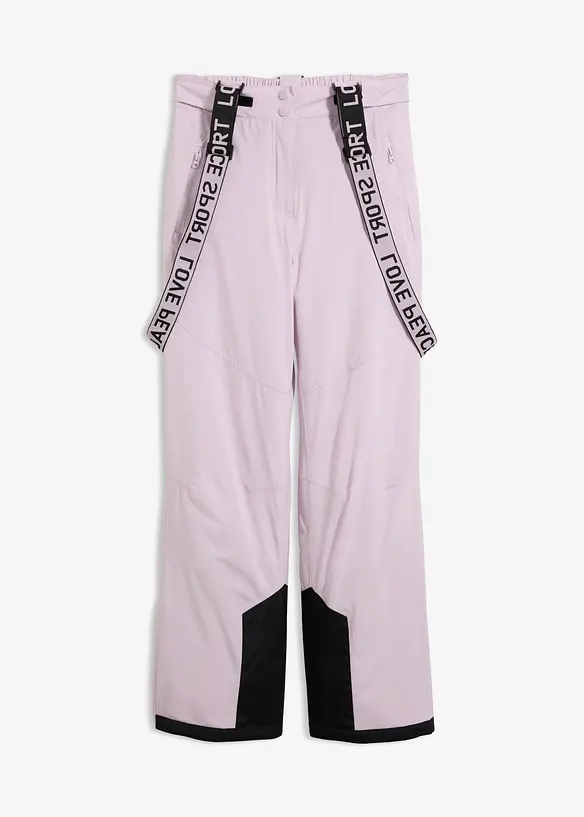 wasserdichte Ski-Funktions-Thermohose mit abnehmbaren Trägern in lila von vorne - bonprix wasserdichte Ski-Funktions-Thermohose mit abnehmbaren Trägern in lila von vorne - bonprix