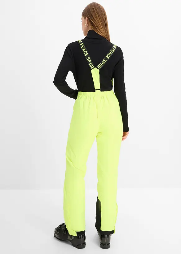 wasserdichte Ski-Funktions-Thermohose mit abnehmbaren Trägern in gelb von hinten - bonprix wasserdichte Ski-Funktions-Thermohose mit abnehmbaren Trägern in gelb von hinten - bonprix