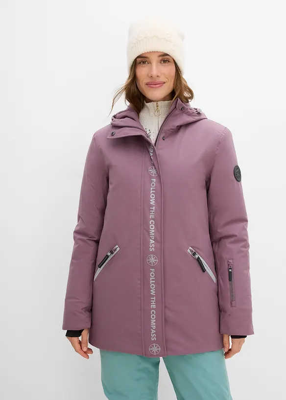 wasserdichte Ski Funktions-Jacke in lila von vorne (im Anschnitt) - bonprix