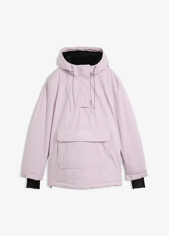 wasserdichte Ski-Funktions-Schlupfjacke mit Fleece-Futter in lila von vorne - bonprix