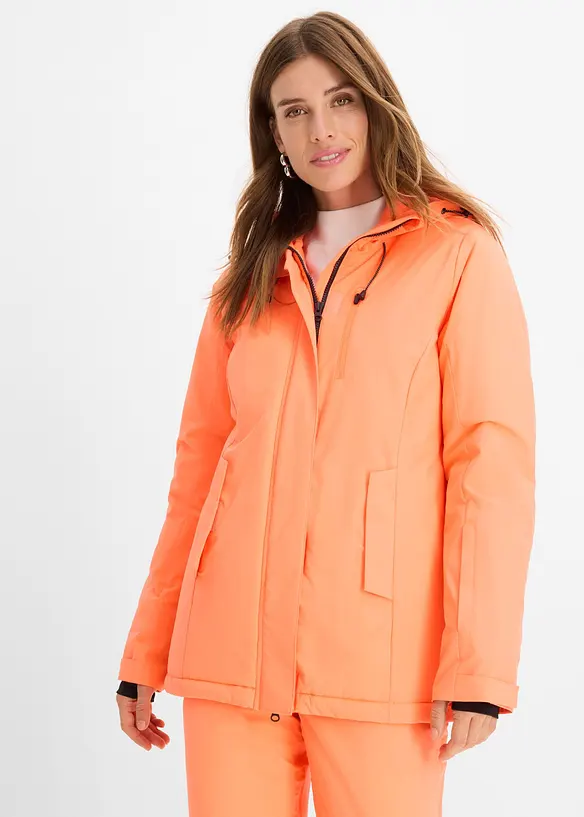 Wasserabweisende Skijacke in pink von vorne (im Anschnitt) - bonprix