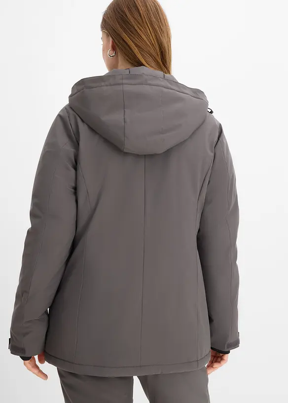 Wasserabweisende Skijacke in grau von hinten (im Anschnitt) - bonprix