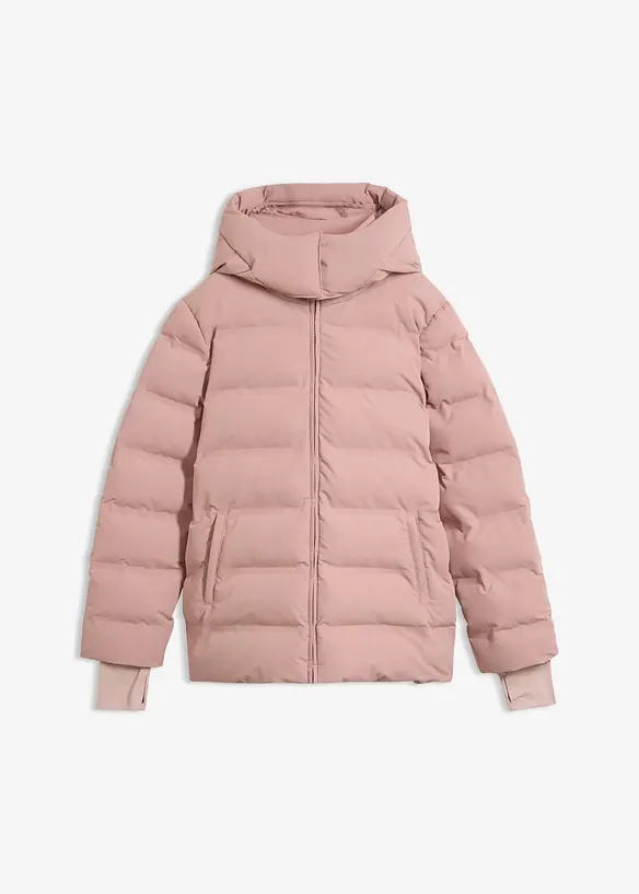 Wasserabweisende Skijacke in rosa von vorne - bonprix