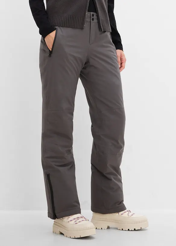 Wasserabweisende  Skihose in grau von vorne - bonprix
