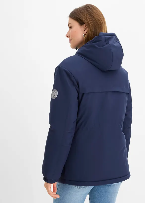 Wasserabweisende Funktions-Jacke in blau von hinten (im Anschnitt) - bonprix