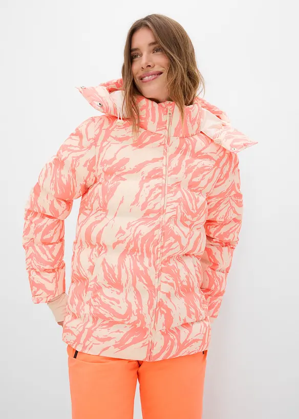 Wasserabweisende Skijacke in beige von vorne (im Anschnitt) - bonprix