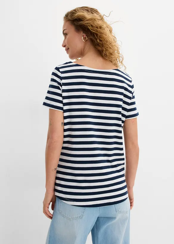 T-Shirt mit U-Boot-Ausschnitt in weiß von hinten (im Anschnitt) - bonprix T-Shirt mit U-Boot-Ausschnitt in weiß von hinten (im Anschnitt) - bonprix