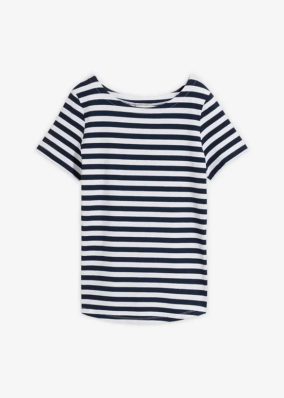T-Shirt mit U-Boot-Ausschnitt in weiß von vorne - bonprix T-Shirt mit U-Boot-Ausschnitt in weiß von vorne - bonprix