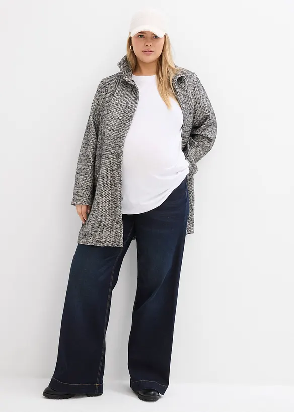 Wide-Leg-Jeans Mid Waist, Bequembund in blau im Look von vorne - bonprix