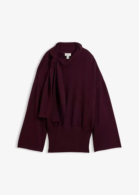 Oversize-Pullover aus softem Viskose-Mix in rot von vorne - bonprix