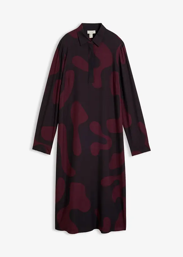 Blusenkleid aus feiner Viskose in rot von vorne - bonprix