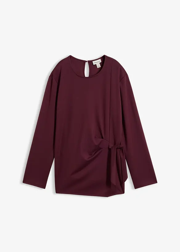 Langarmshirt aus feinem Viskose-Mix in rot von vorne - bonprix