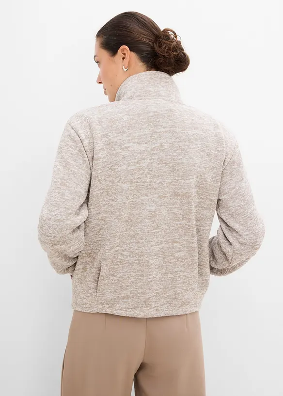 Fleecejacke mit Stehkragen in braun von hinten (im Anschnitt) - bonprix Fleecejacke mit Stehkragen in braun von hinten (im Anschnitt) - bonprix