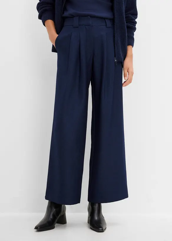 Barrel-Hose aus Twill in blau von vorne - bonprix
