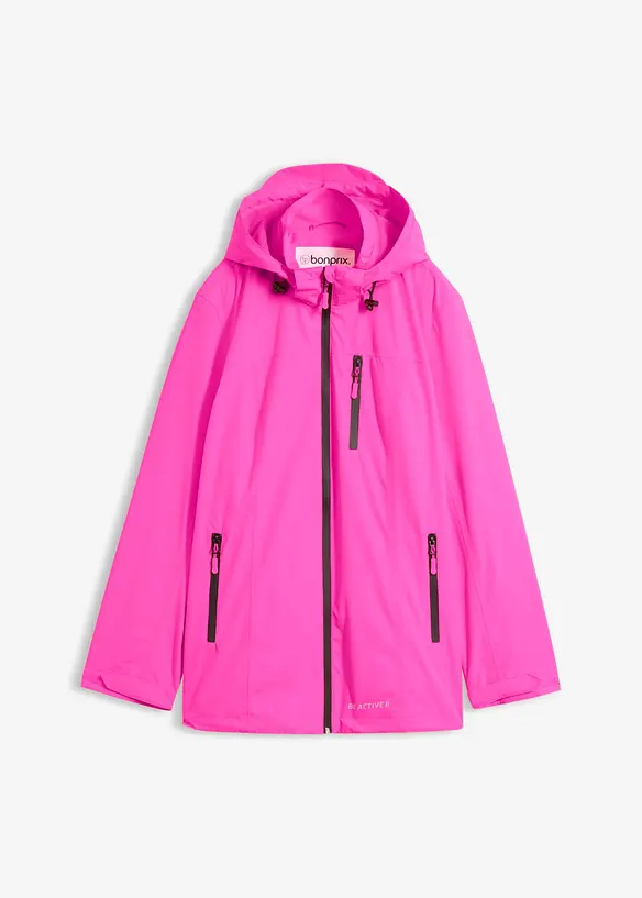 wasserabweisende, reflektierende Funktions-Jacke in pink von vorne - bonprix