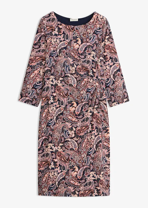 Shirtkleid mit Paisley-Druck in blau von vorne - bonprix