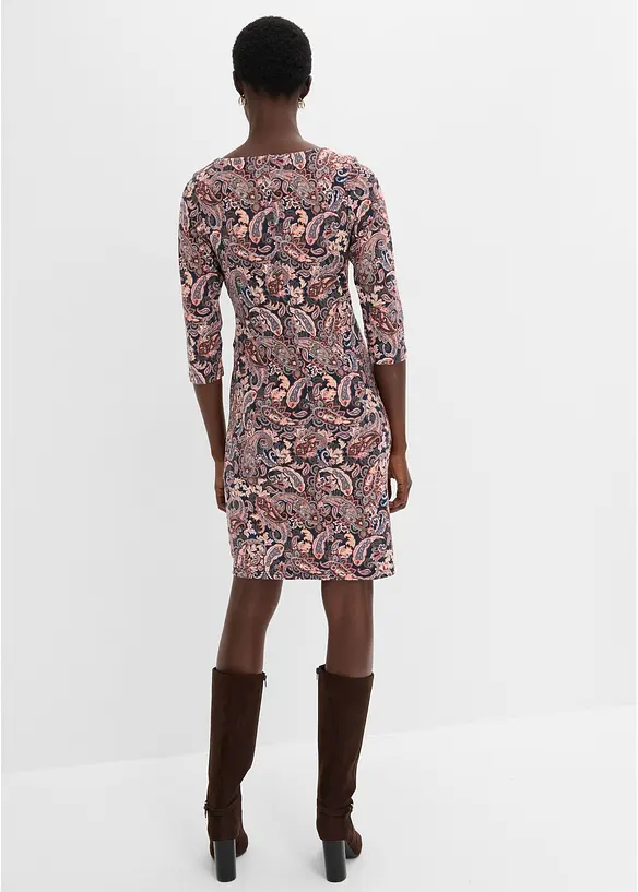 Shirtkleid mit Paisley-Druck in blau von hinten (Totalaufnahme) - bonprix