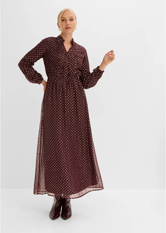 Maxikleid mit Glitzer in rot von vorne (Totalaufnahme) - bonprix Maxikleid mit Glitzer in rot von vorne (Totalaufnahme) - bonprix