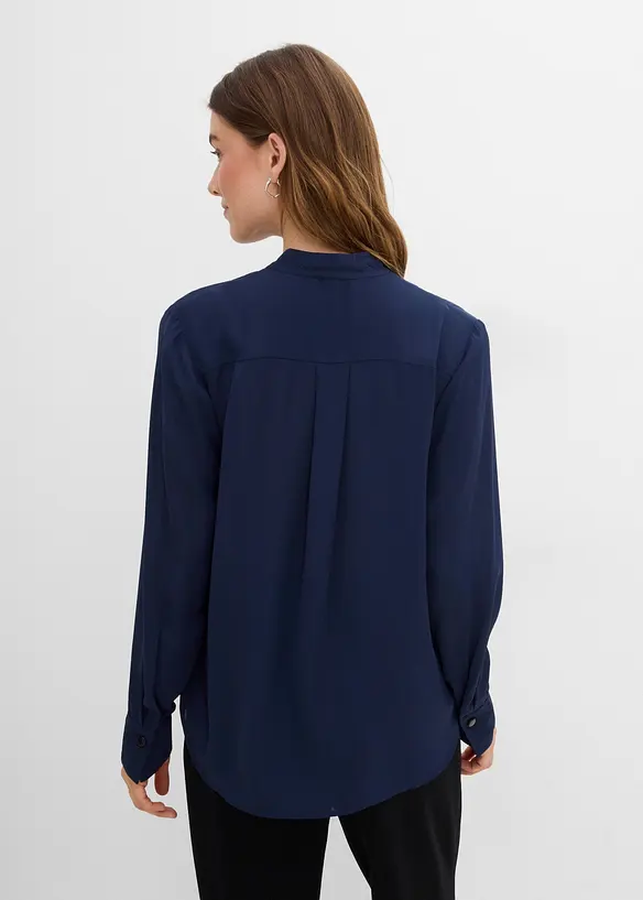 Chiffonbluse in A-Linie in blau von hinten (im Anschnitt) - bonprix Chiffonbluse in A-Linie in blau von hinten (im Anschnitt) - bonprix