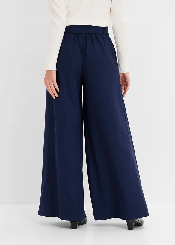 Marlenehose aus fließendem Viskose-Mix in blau von hinten - bonprix Marlenehose aus fließendem Viskose-Mix in blau von hinten - bonprix