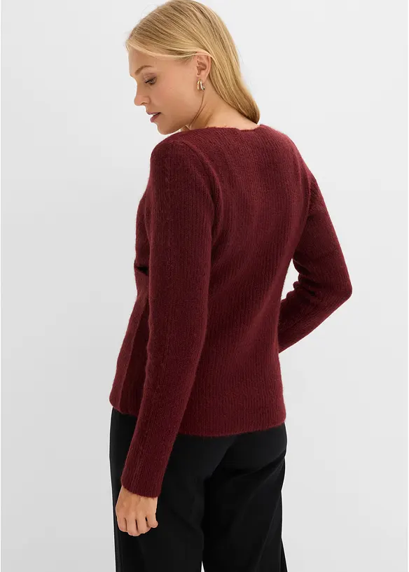 Wickelpullover mit V-Ausschnitt in rot von hinten (im Anschnitt) - bonprix Wickelpullover mit V-Ausschnitt in rot von hinten (im Anschnitt) - bonprix