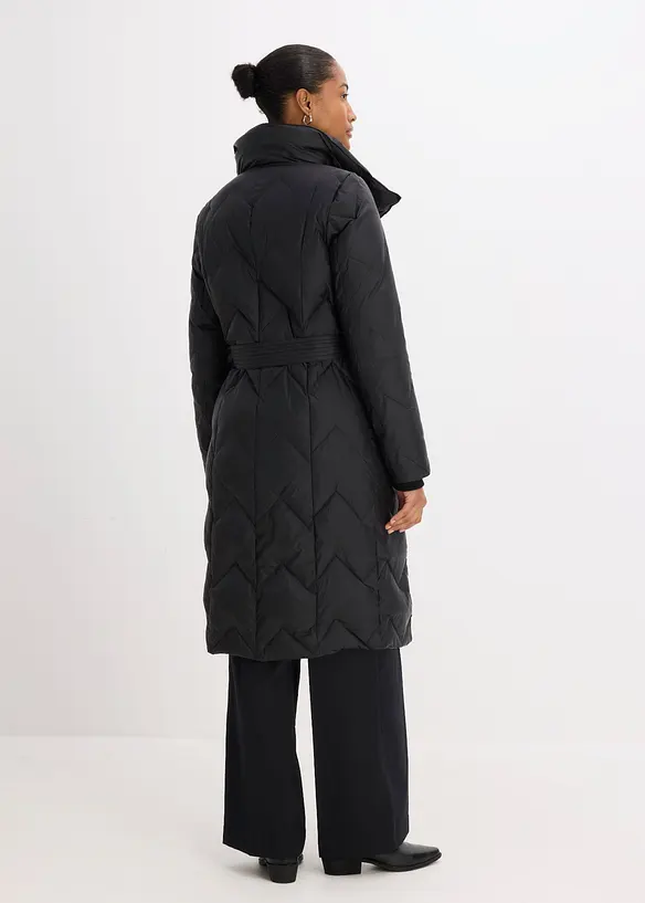 Daunenmantel in Doppeloptik in schwarz von hinten (Totalaufnahme) - bonprix