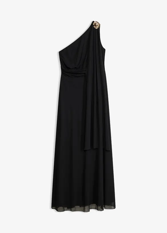 Abendkleid aus zartem Tüll in schwarz von vorne - bonprix Abendkleid aus zartem Tüll in schwarz von vorne - bonprix